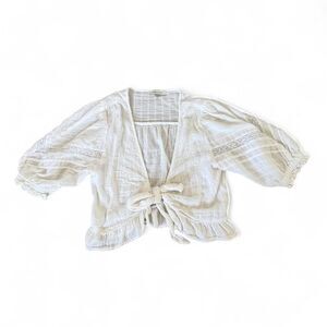 American Eagle White Tie Front Blouse - Size XS